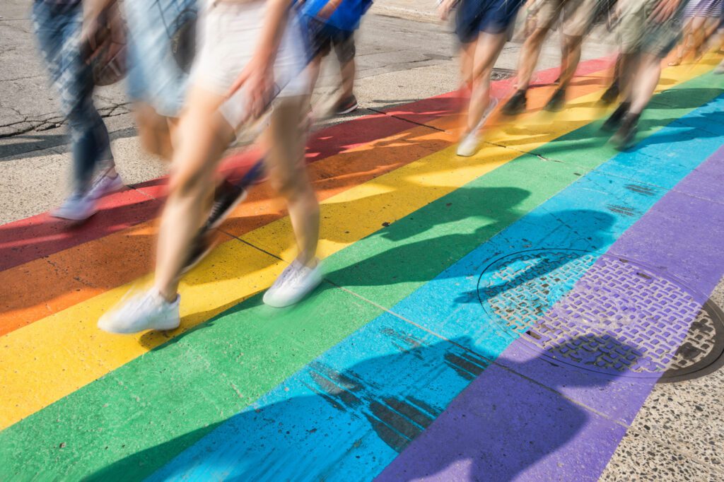 Pride flag crosswalk