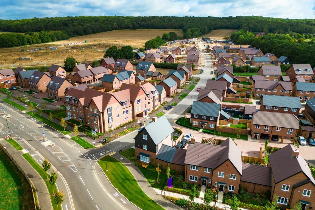 view of new housing development in the southeast of England