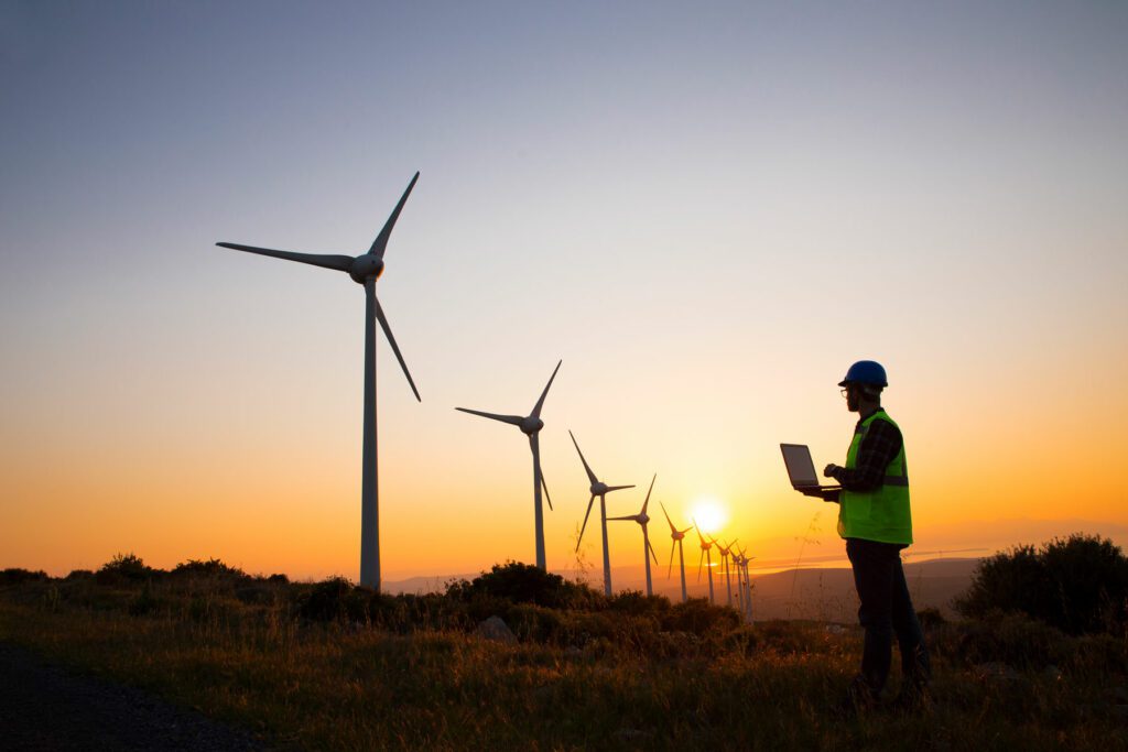 Engineers of wind turbine